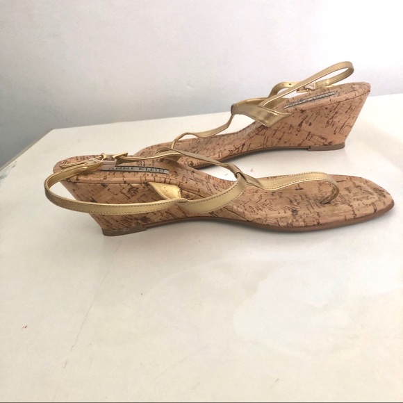 Ann Klein gold wedge sandals 9.5 - Picture 3 of 6